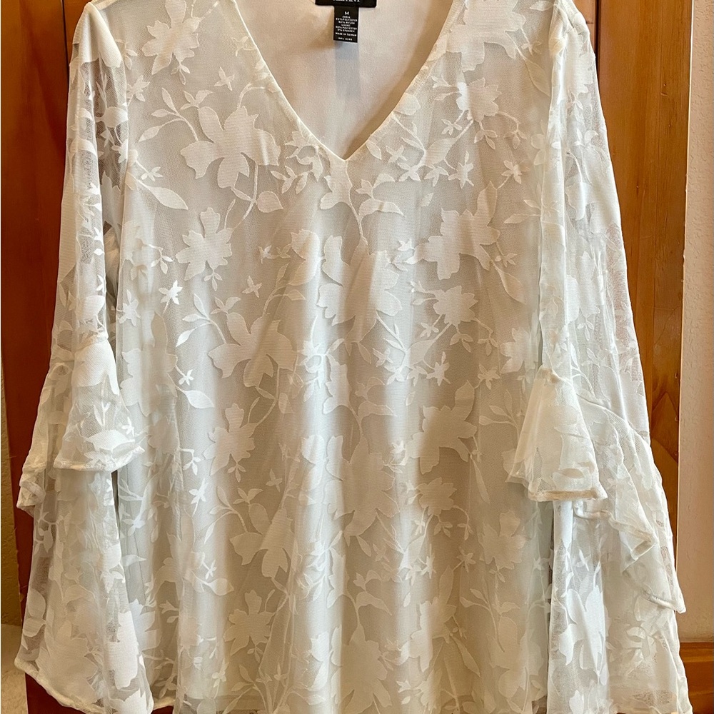 Alfani Elegant White Floral Women's Top